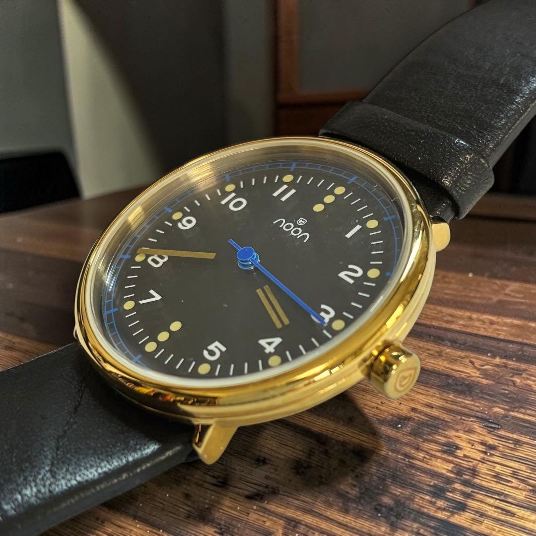 Noon Copenhagen Flying Log Quartz Watch 37mm Leather Band Good Condition