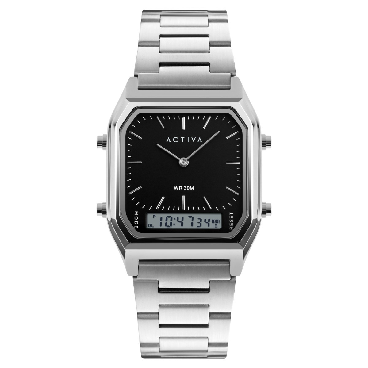 Activa X Invicta Clean Ani-Digital Mens Stainless Steel Watch 42mm ACW1220-004