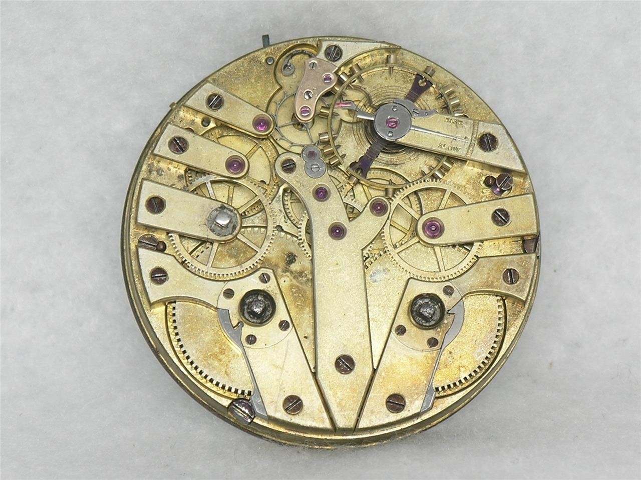 VERY RARE 30 JEWEL 44MM JUMPING INDEPENDENT SECONDS SWISS MOVEMENT, RUNNING!