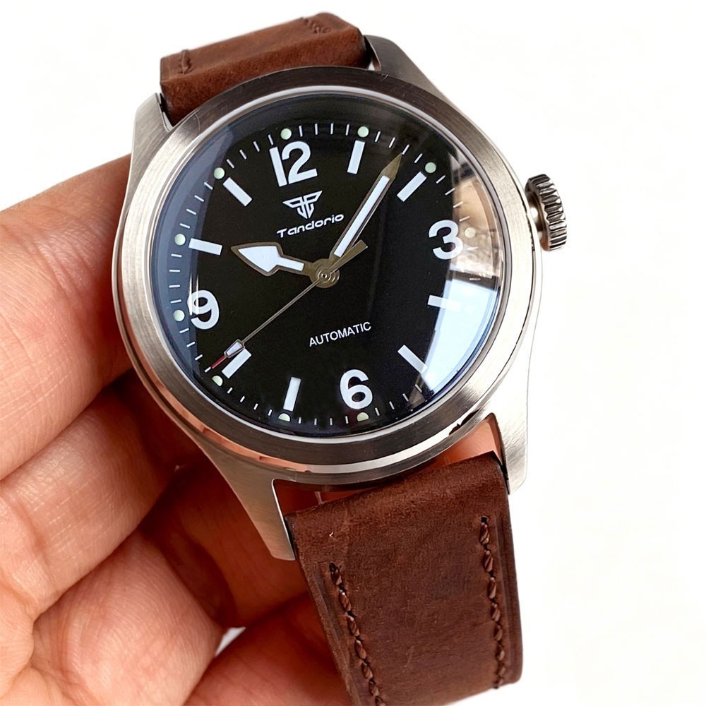 38mm Vintage Pilot Field Automatic NH35 Asia2824 Men Lume Watch Sapphire 10ATM