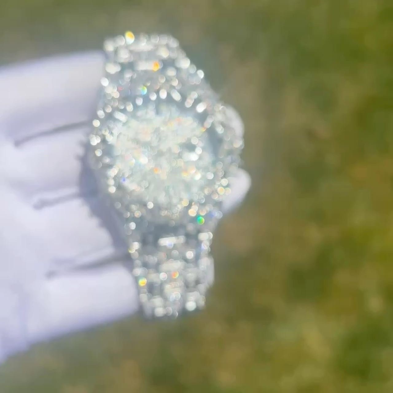 Iced Out CZ Diamond Thorn Watch Heavy Luxury Quartz Movement Watch