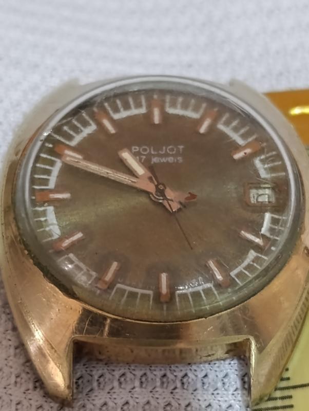 Antique Boljot watch from the Soviet Union, mechanical, 17 jewels, gold plated