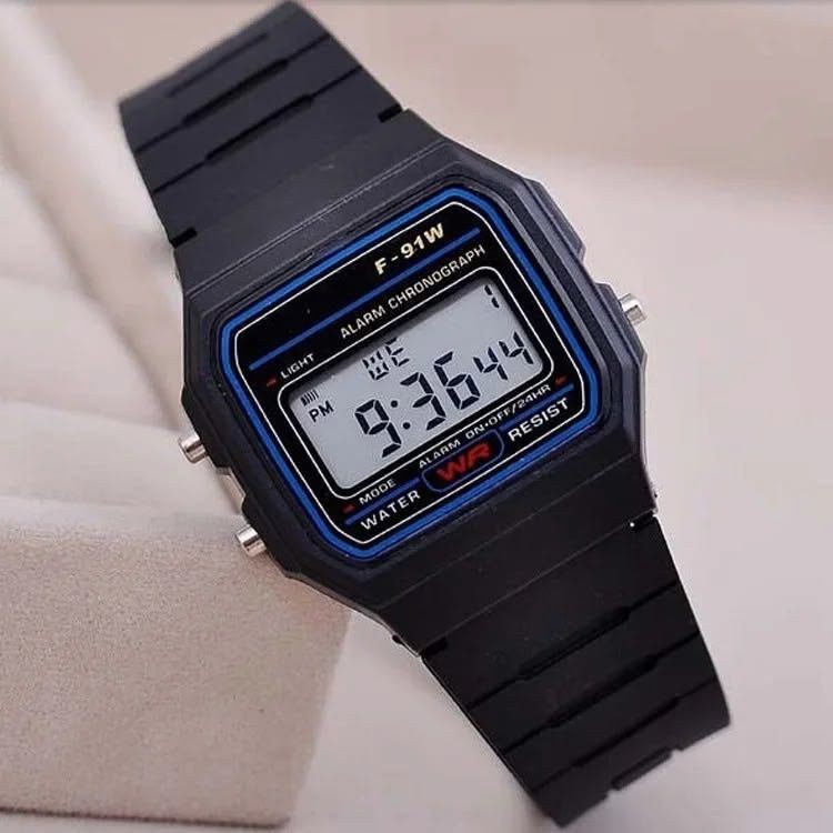 F 91W Classic Digital Resin Strap Watch Stopwatch Chronograph Sport Unisex Men**