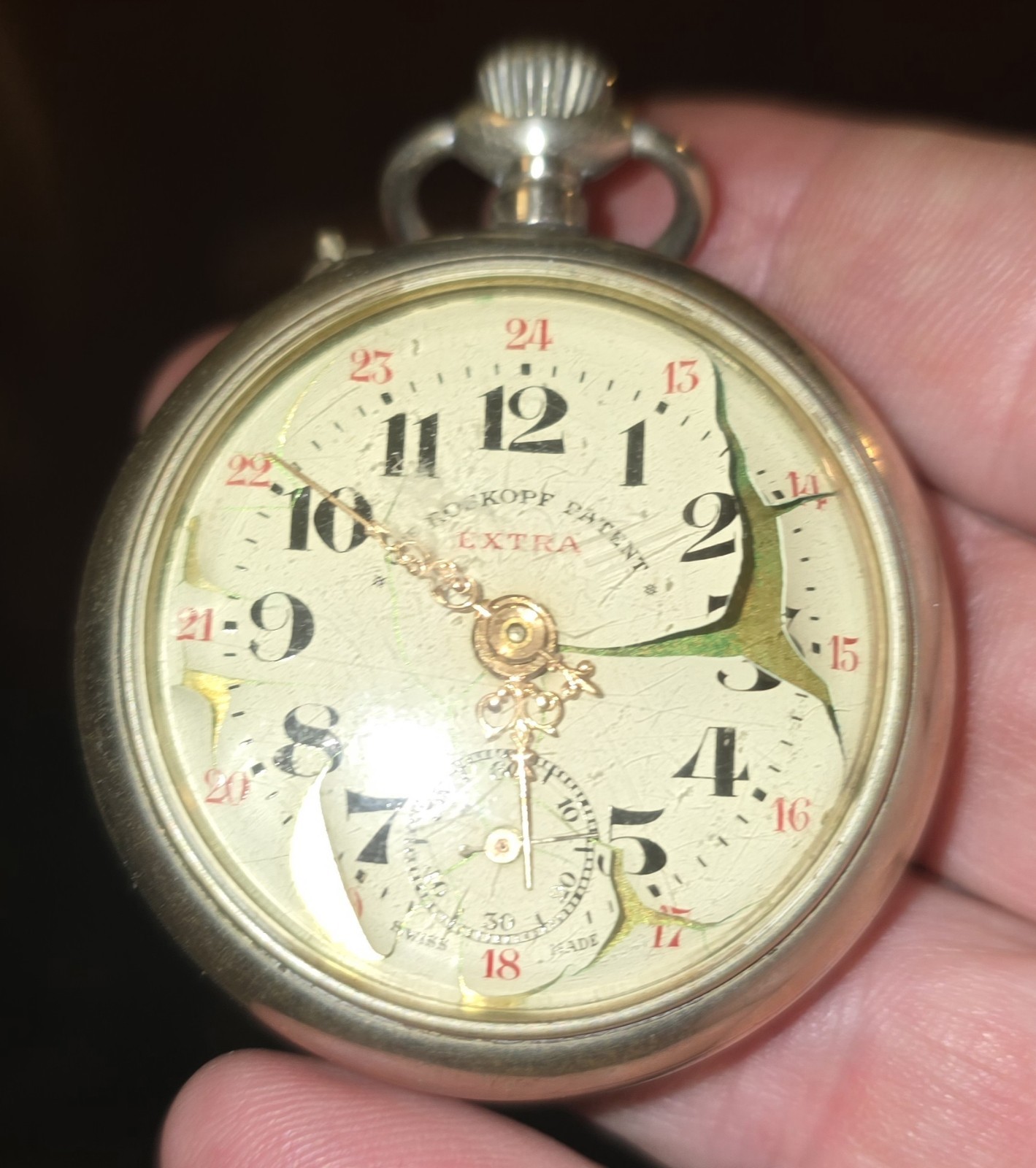 Roskopf Remontoir Perfectionne Pocket Watch Case Excellent Watch Non-working