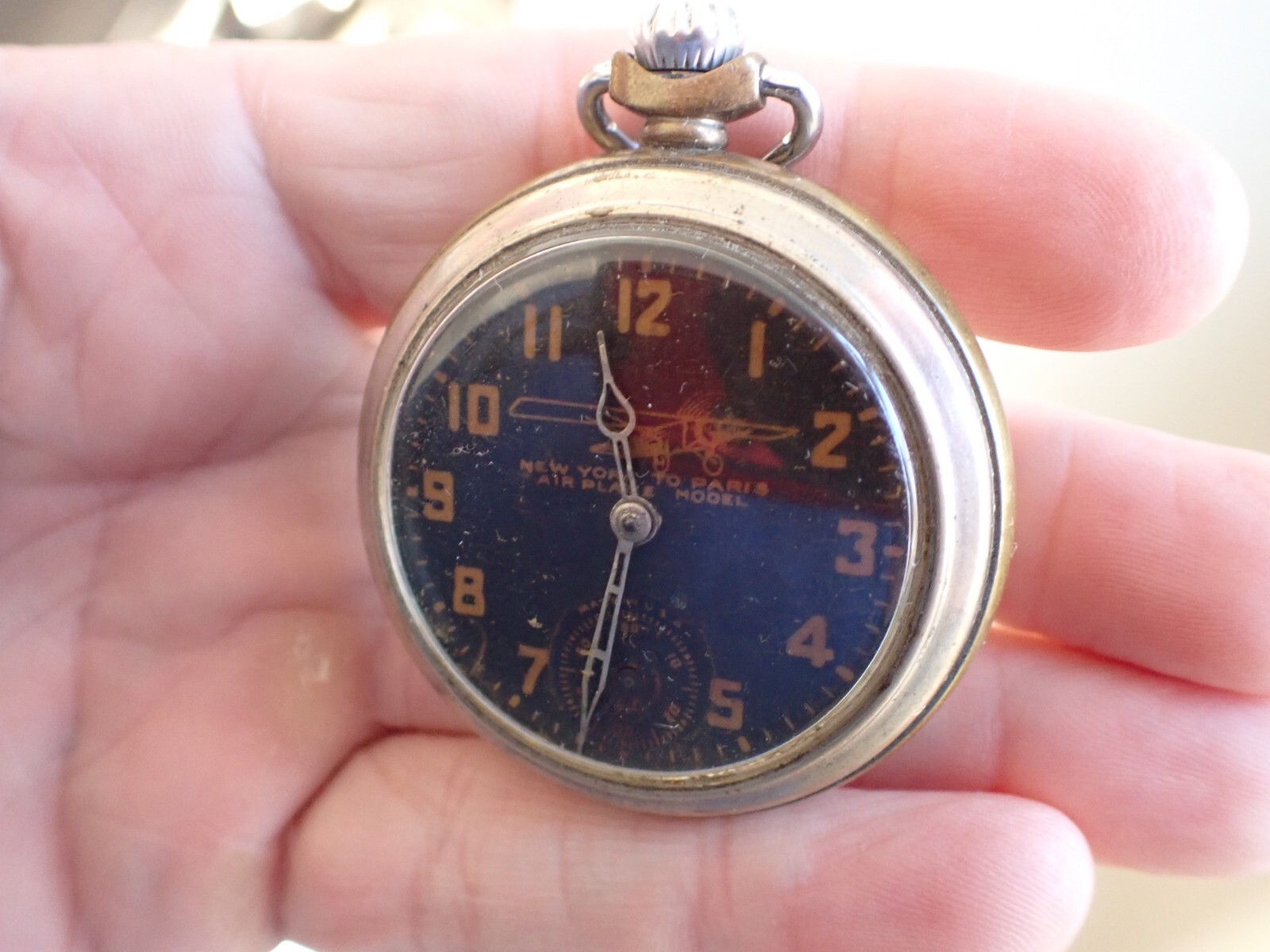 1928 Ingraham Charles Lindbergh New York To Paris Pocket Watch ingraham aviation