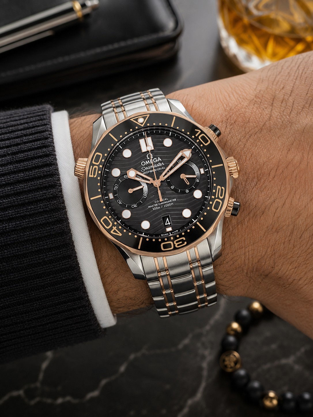 OMEGA Seamaster Diver 300M Steel Sedna GOLD 44mm 210.20.44.51.01.001 B & P