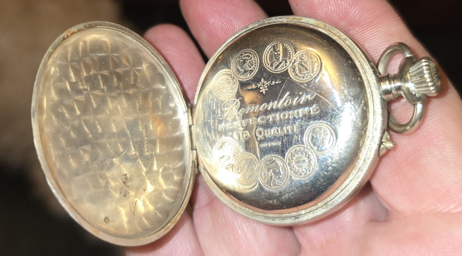 Roskopf Remontoir Perfectionne Pocket Watch Case Excellent Watch Non-working