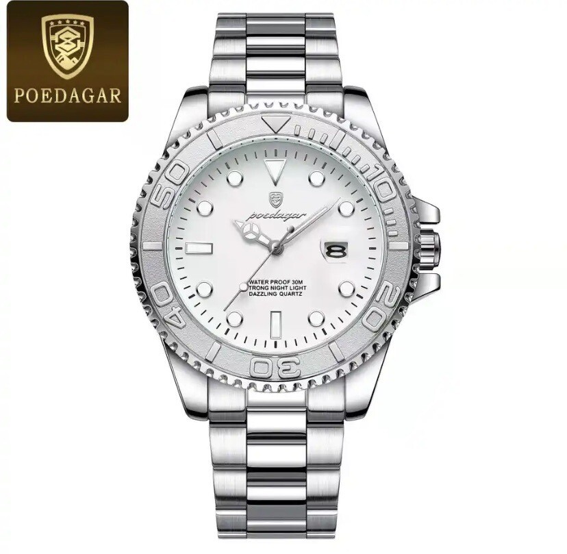 POEDGAR Men’s Sport Waterproof Quartz Watch 26mm