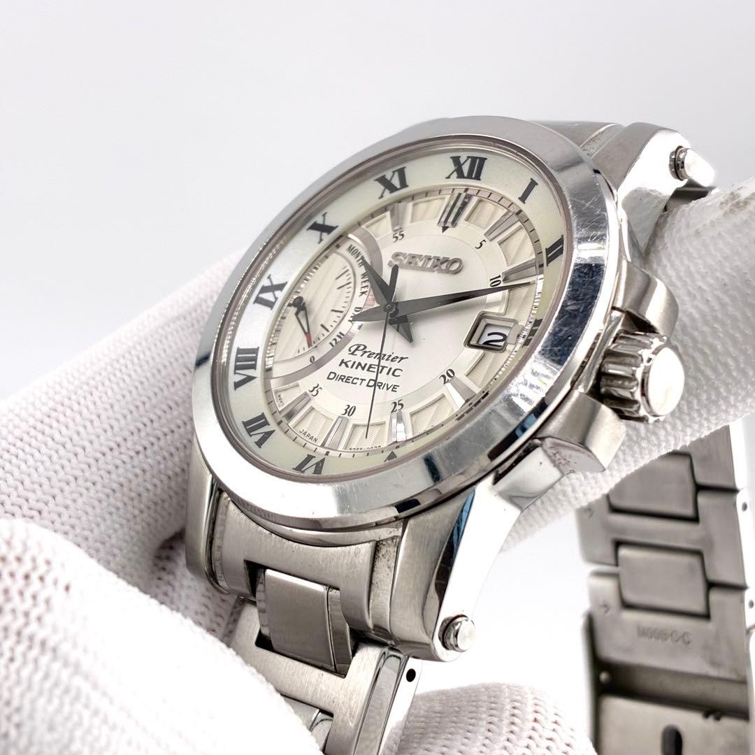 SEIKO Premier 5D22-0AD0 Kinetic Direct Drive Watch 18.5cm Working