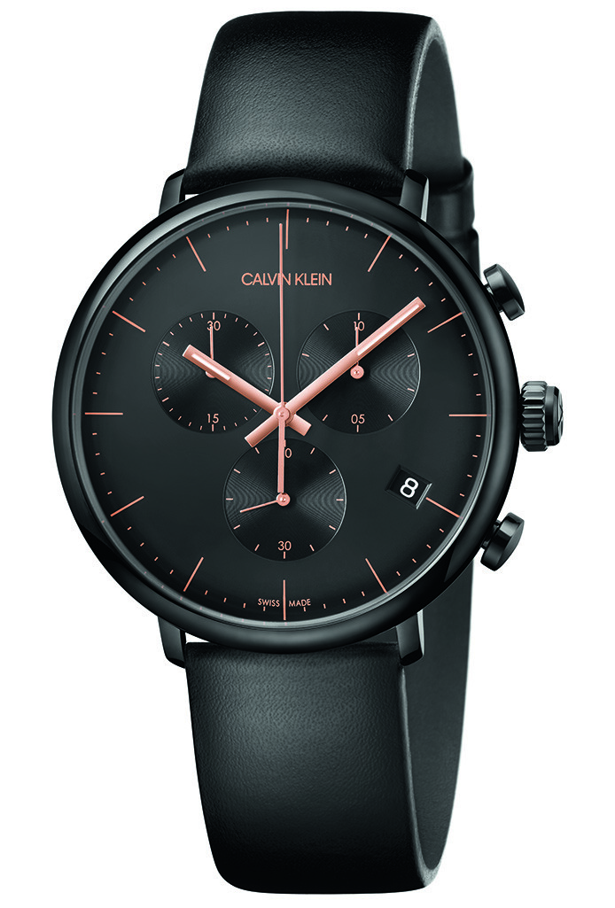 New Mens Calvin Klein High Noon K8M274CB Black PVD Stainless Steel 43mm Watch