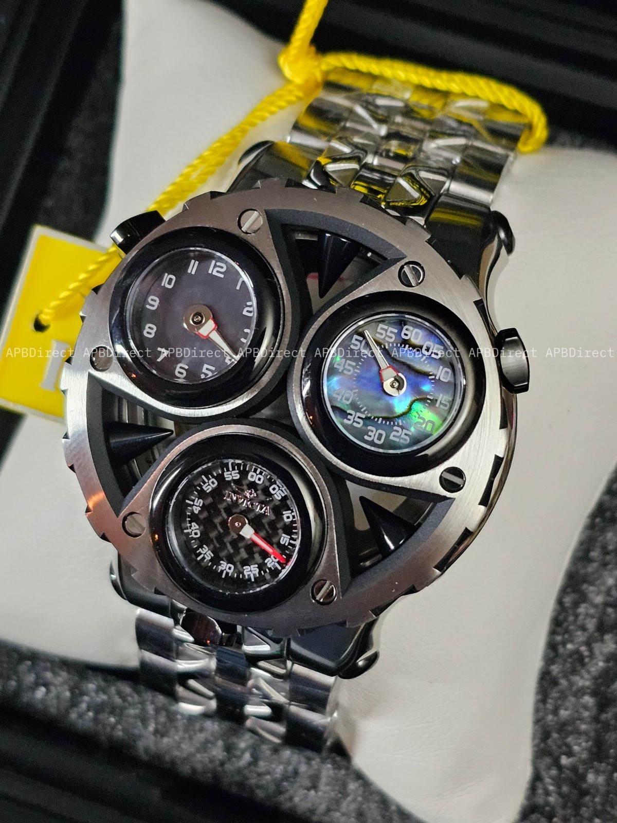 Invicta – CERBERUS – Tri 3 Movements Carbon Fiber Abalone MOP Dials mens watch