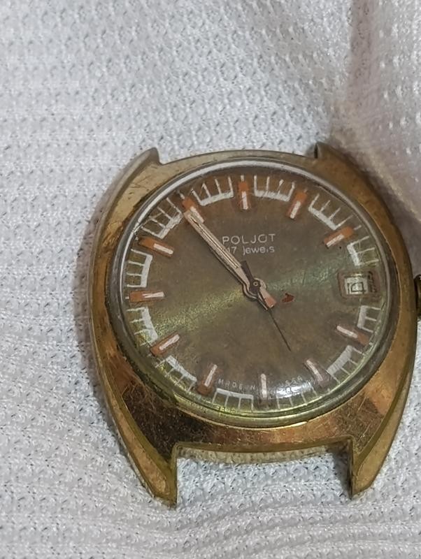 Antique Boljot watch from the Soviet Union, mechanical, 17 jewels, gold plated