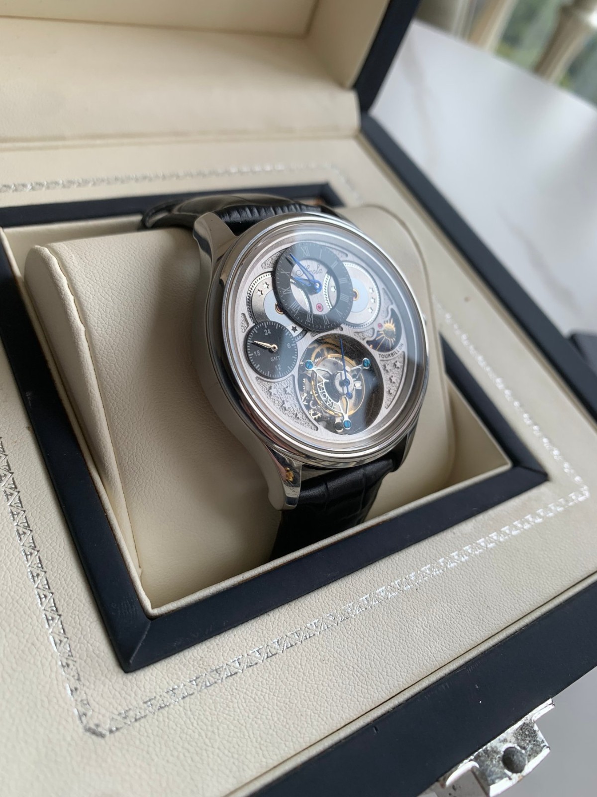 HAOFA – Tourbillon 1036-1 GMT dual time zone Day And Night moonphase luxury watc