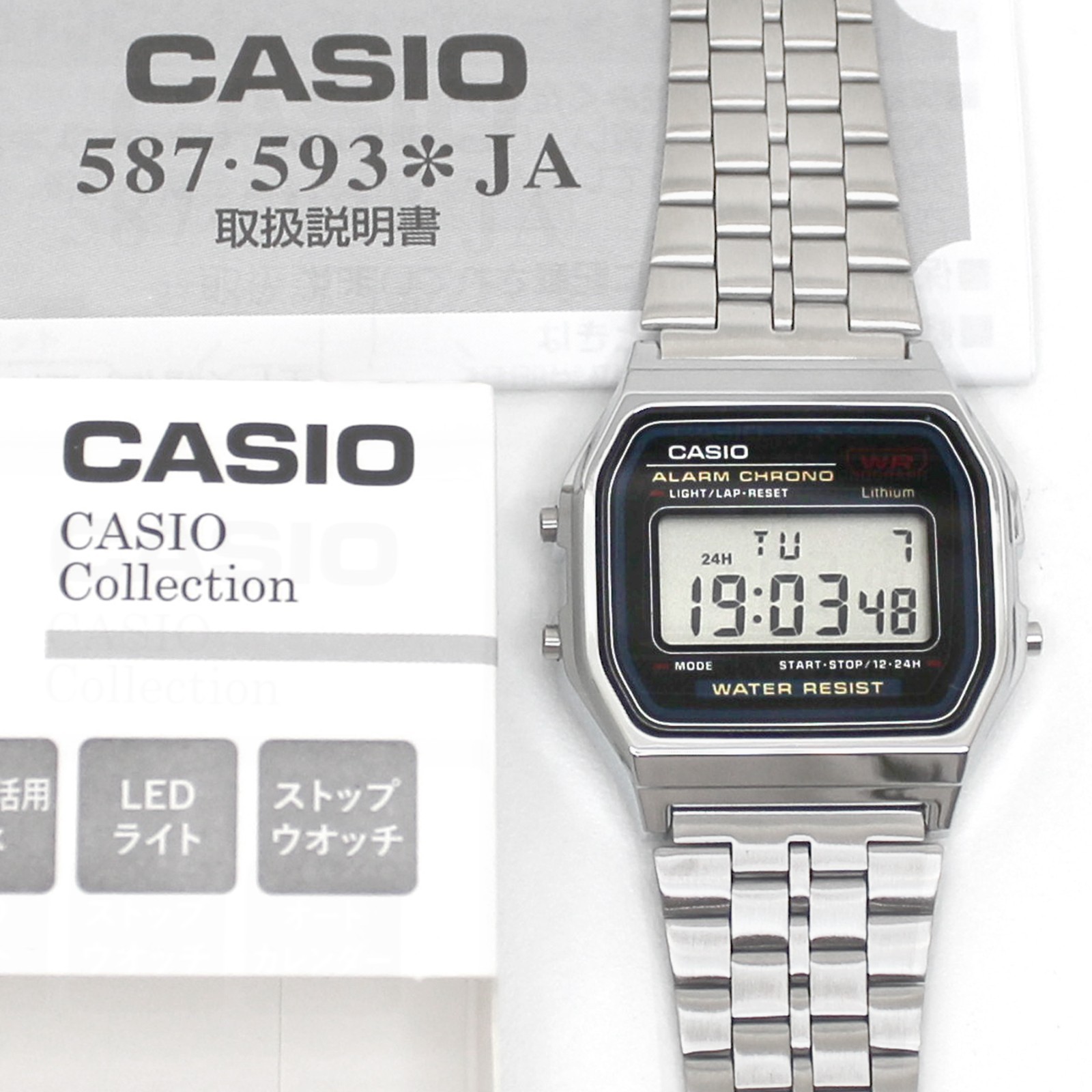 Genuine Casio A159WA-N1JH Silver Digital Watch: JDM Made in Japan, New, UK Stock