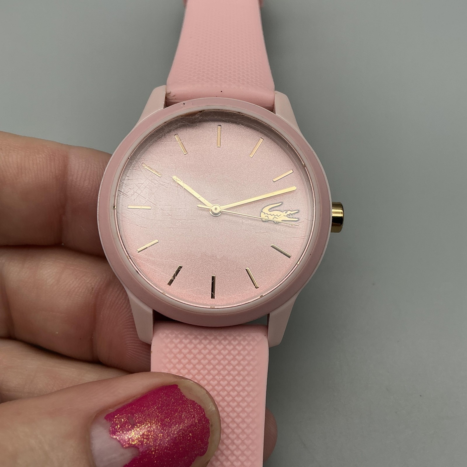 Lacoste Monochrome Womens Watch 36mm Pink Silicone LC.112.3.29.2930 New Battery