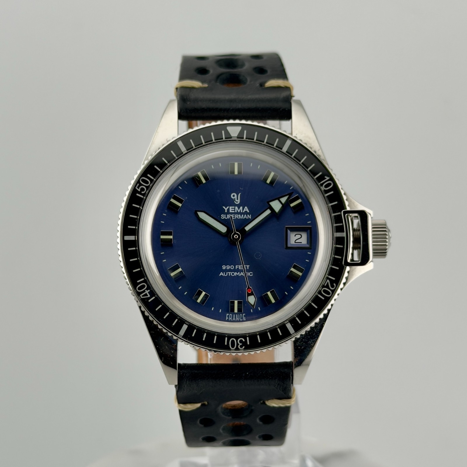 Yema Superman Heritage Blue Purple Sunburst 39mm Automatic Sapphire 300m Diver
