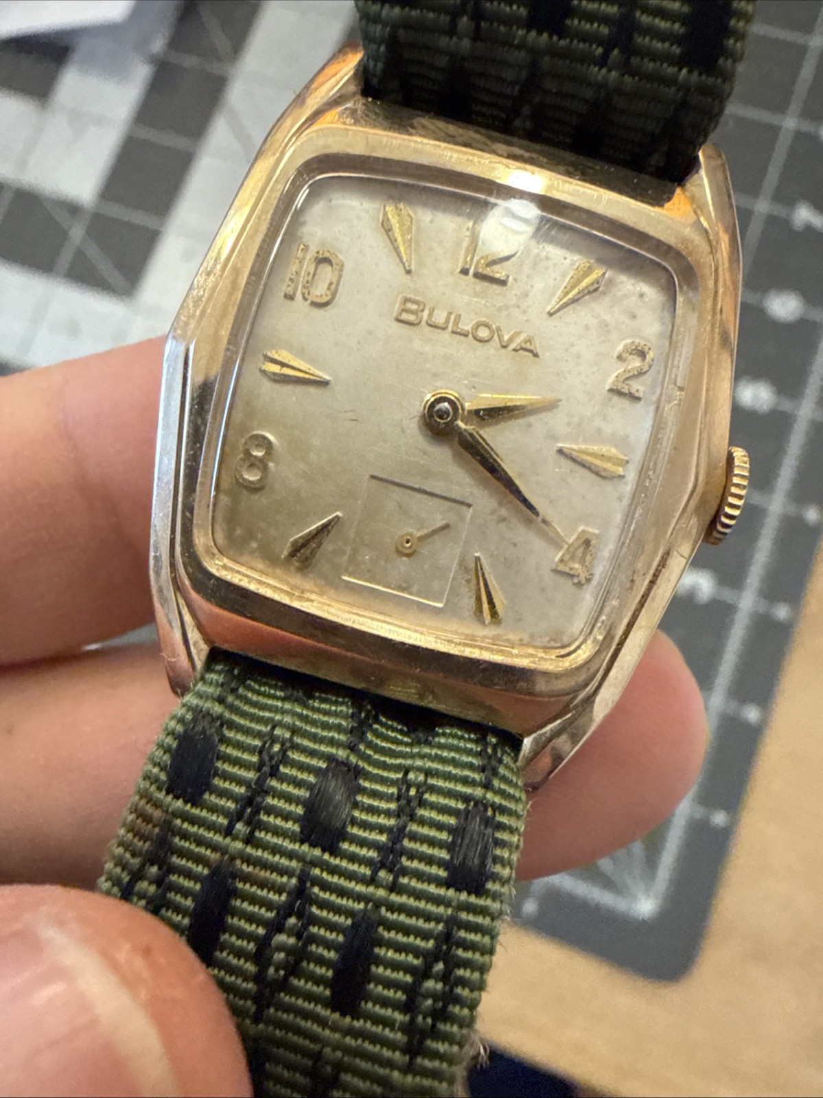 1962 (M2) Men’s Bulova Senator ‘Q’, cal 11af 10K rolled gold plate hexagon watch