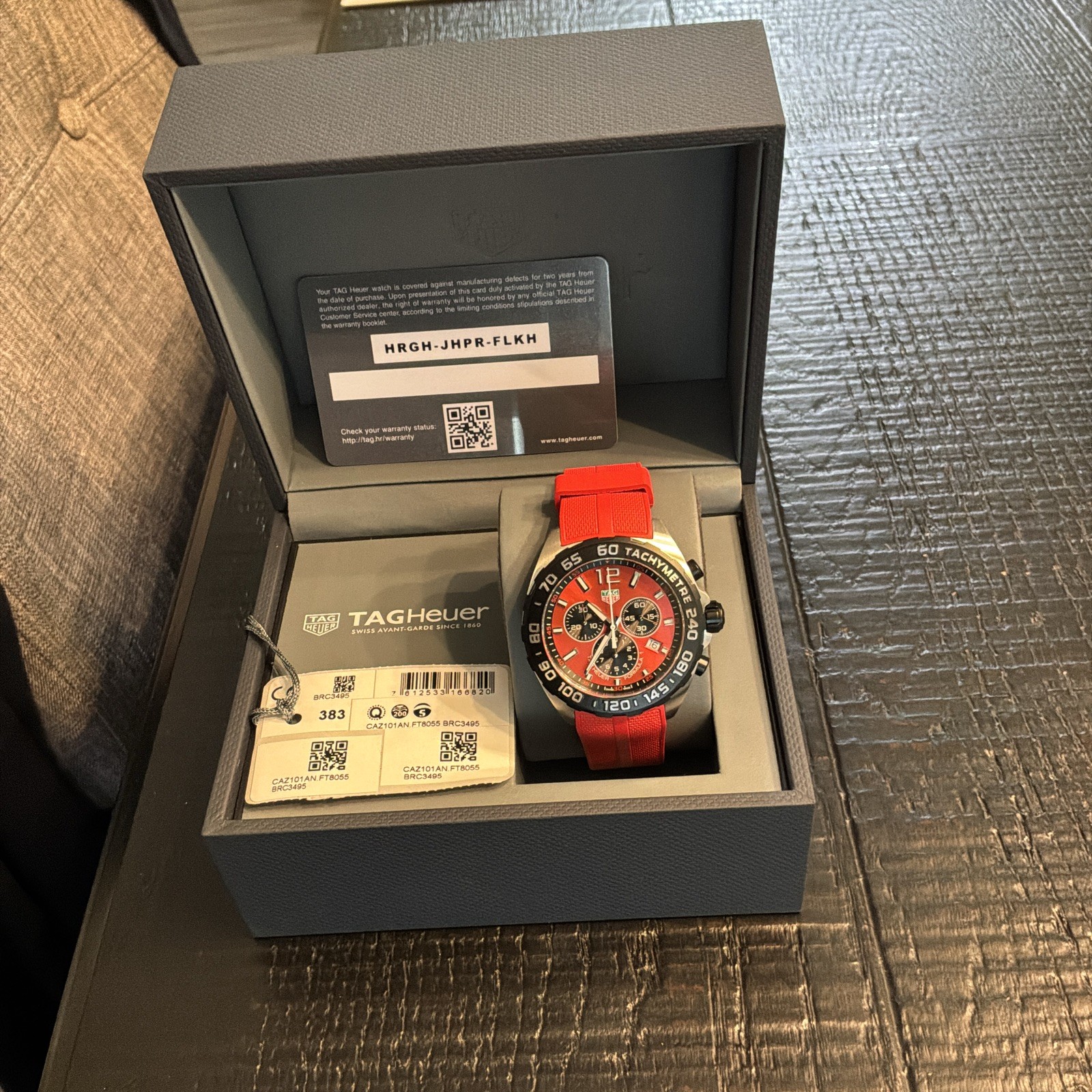 Brand New Tag Heuer 2024 Formula 1 Chronograph 43mm Red Dial On Rubber Strap