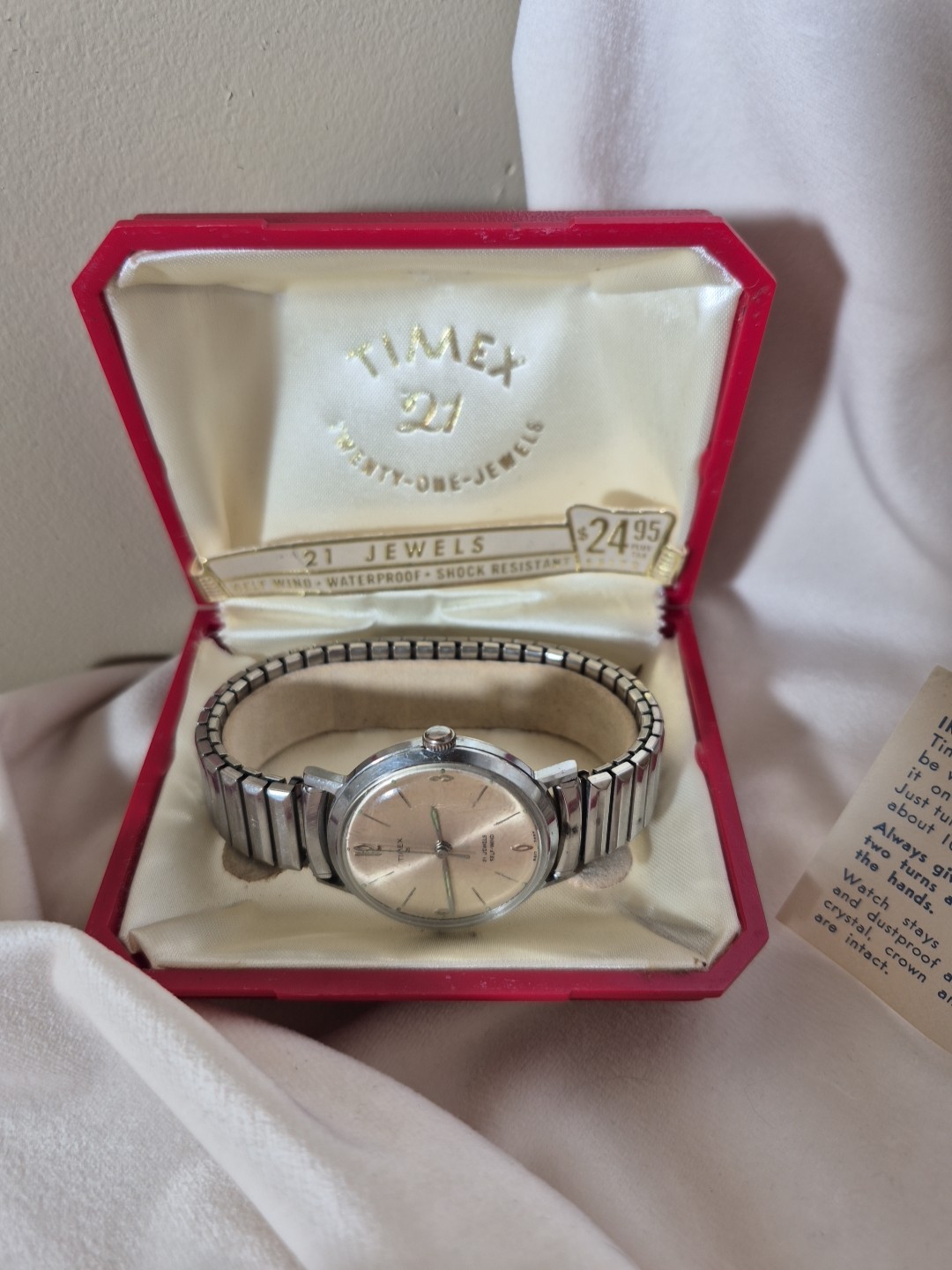 Timex 21 Jewel Self-Winding Wristwatch Vintage. With Proof of Purchase!