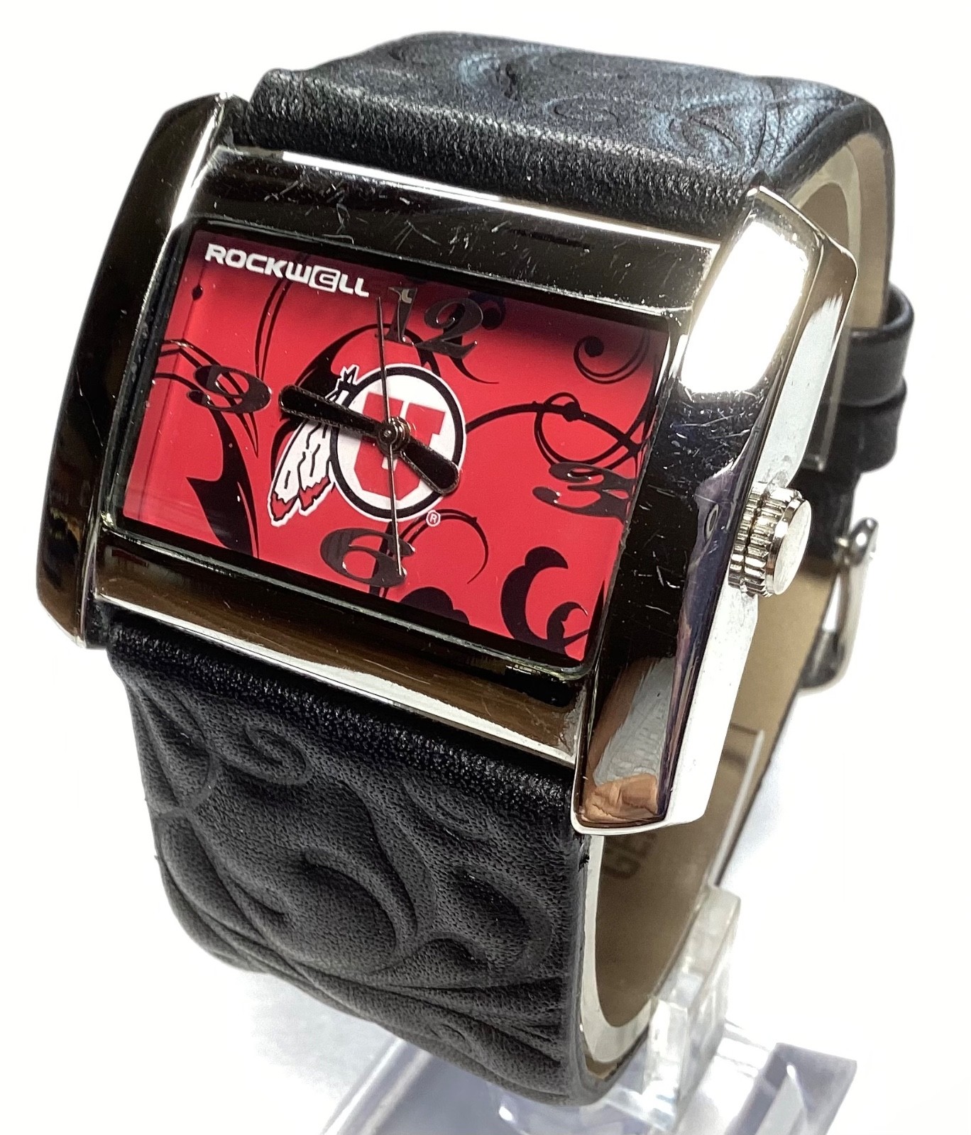 Rockwell Vanessa Watch University Of Utah 44mm Red Black Silver New Battery