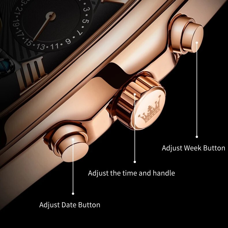 Automatic Mechanical Waterproof OLEVS Luxury Watch Men Strap Moon Phase Mens