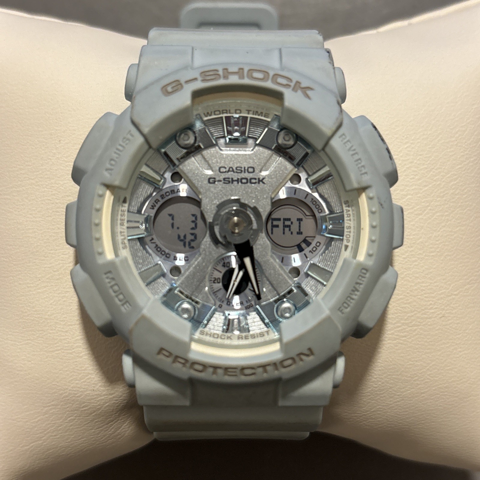 Casio G-Shock Analog Digital Watch GMA-S120DP Baby Blue White WR 200m – Works!