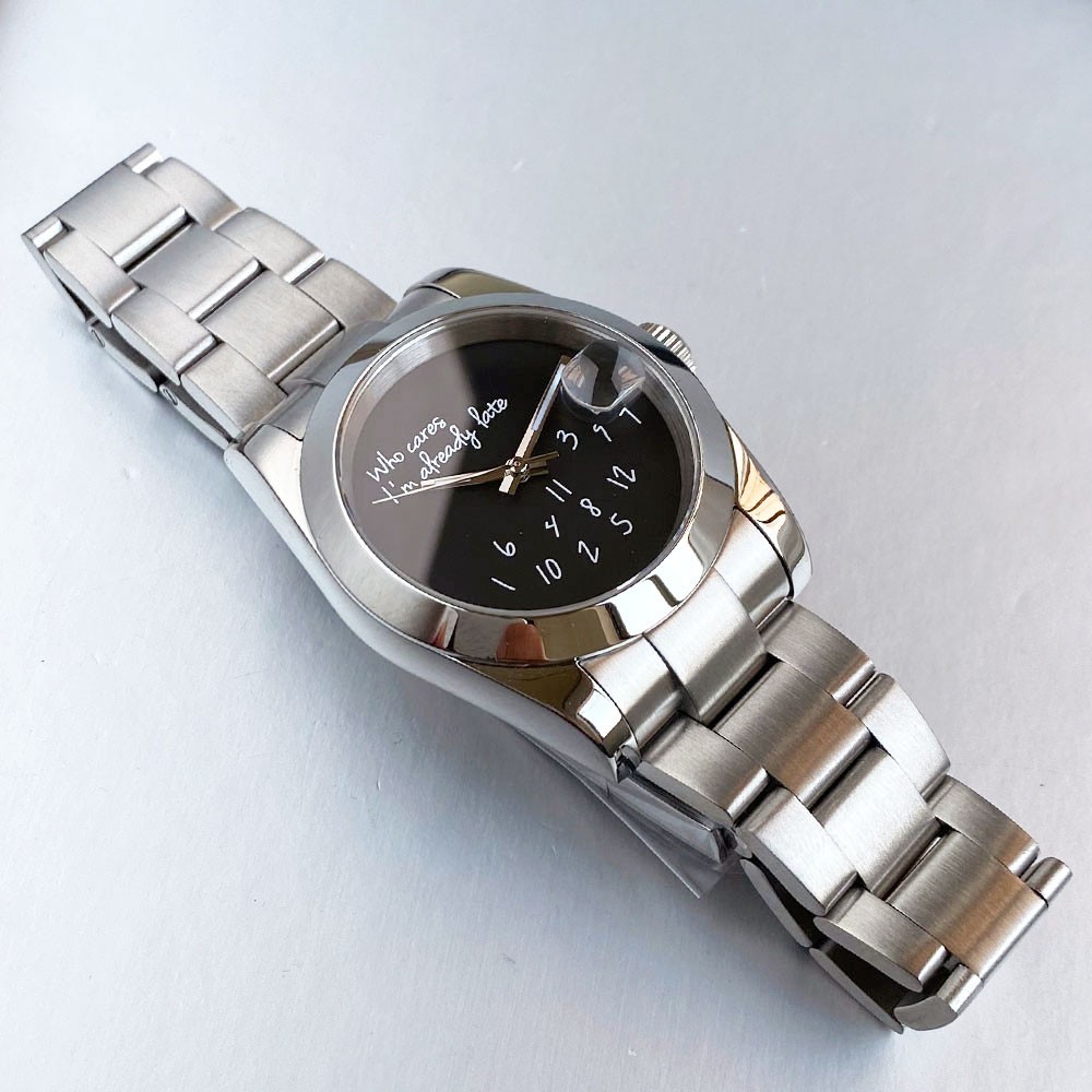 Black Date 36/39mm Sapphire Smooth Bezel 20ATM NH35 PT5000 Automatic Men Watch