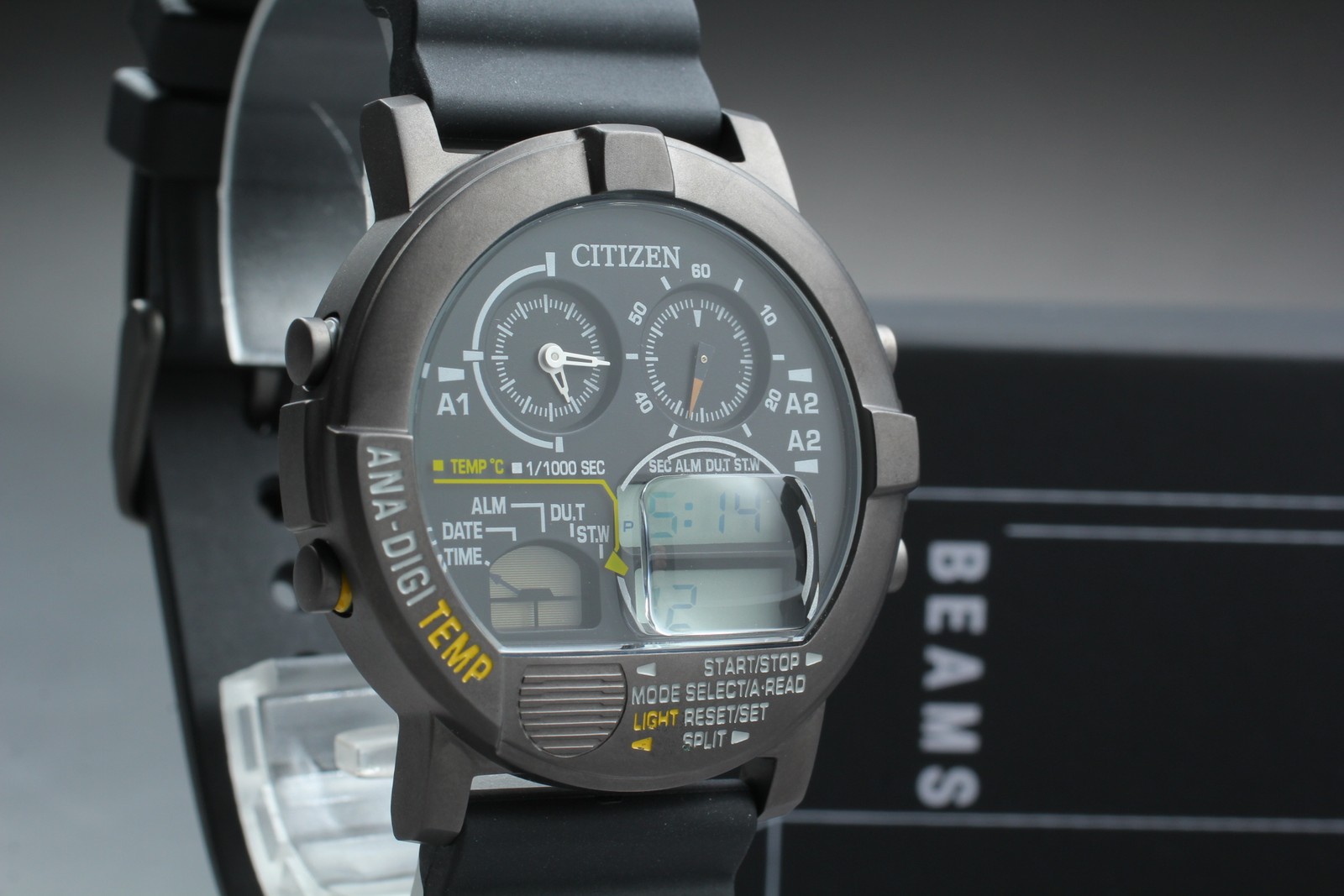 New Battery [MINT Box] CITIZEN Ana-Digi Temp BEAMS 8989-S124522 Quartz Men Watch