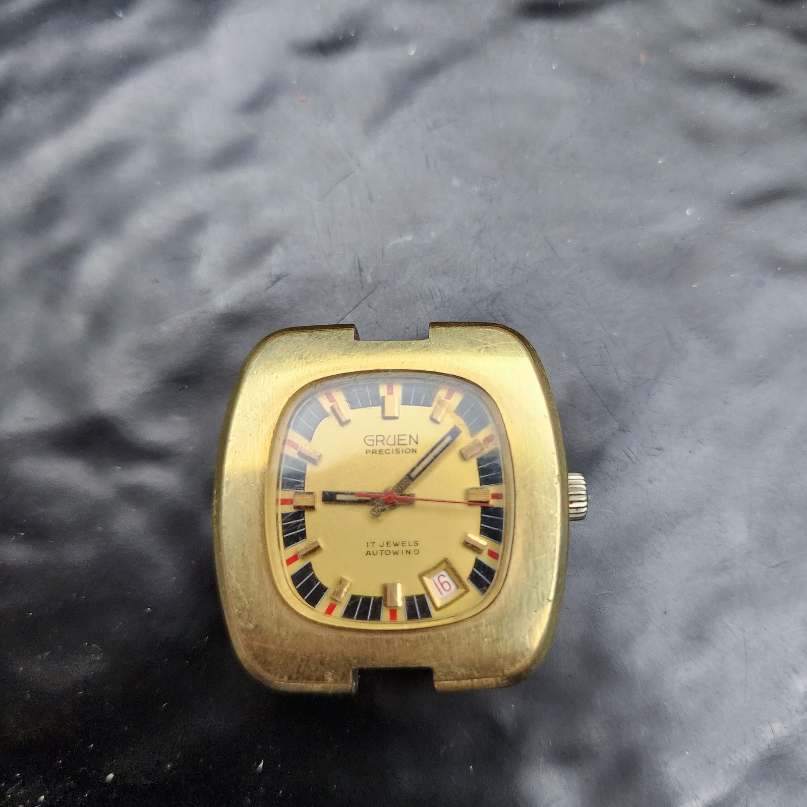 Gruen Precision Autowind 518 CA 2063 17j Watch Movement Vintage Rare Type