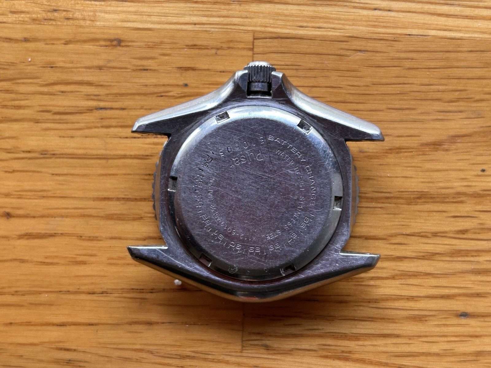 Pulsar Diver Quartz Wristwatch Black Dial y112-6019 Rotating Bezel for parts