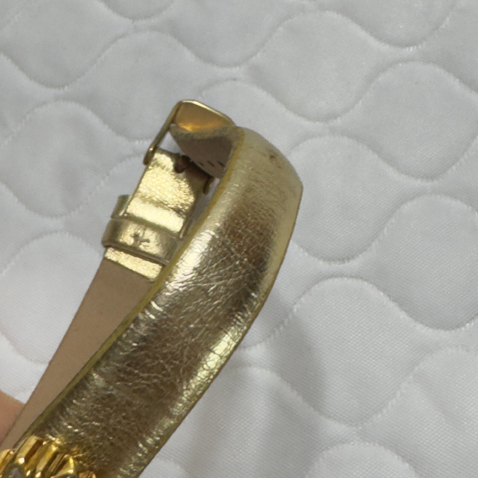ELIZABETH TAYLOR WHITE DIAMONDS Floral Rhinestone Gold Anniversary Watch in Box