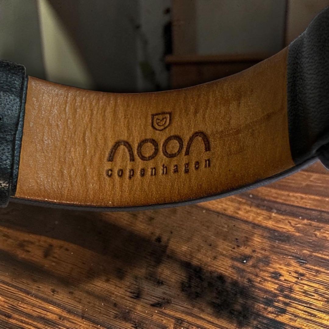 Noon Copenhagen Flying Log Quartz Watch 37mm Leather Band Good Condition