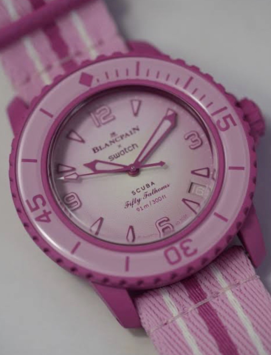 Blancpain X Swatch Pink Ocean Scuba Fifty Fathoms BRAND NEW (Undated card)