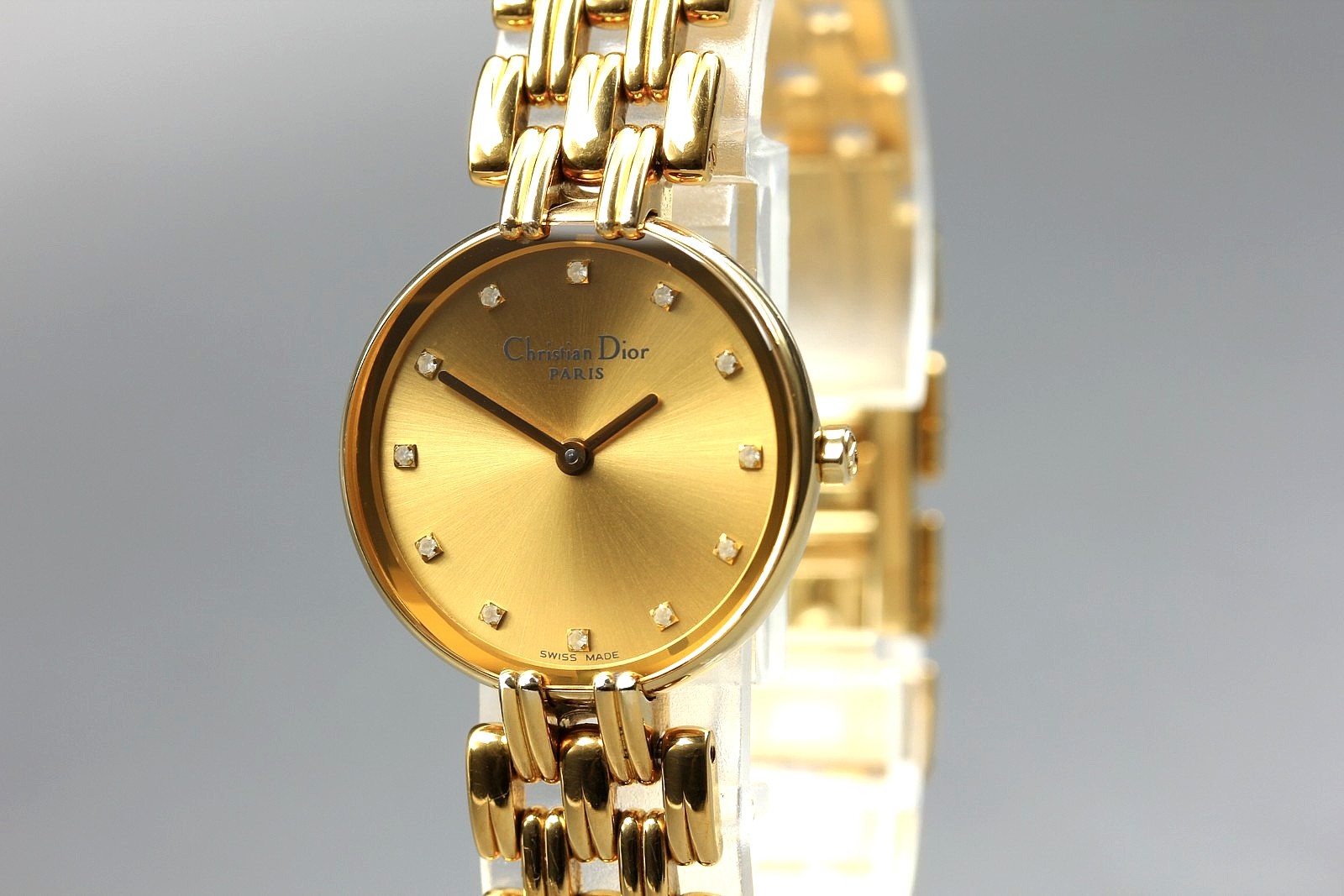 [Near MINT] Christian Dior Bagheera D44-155 Gold 11P Dialmond Qz Women’s Watch