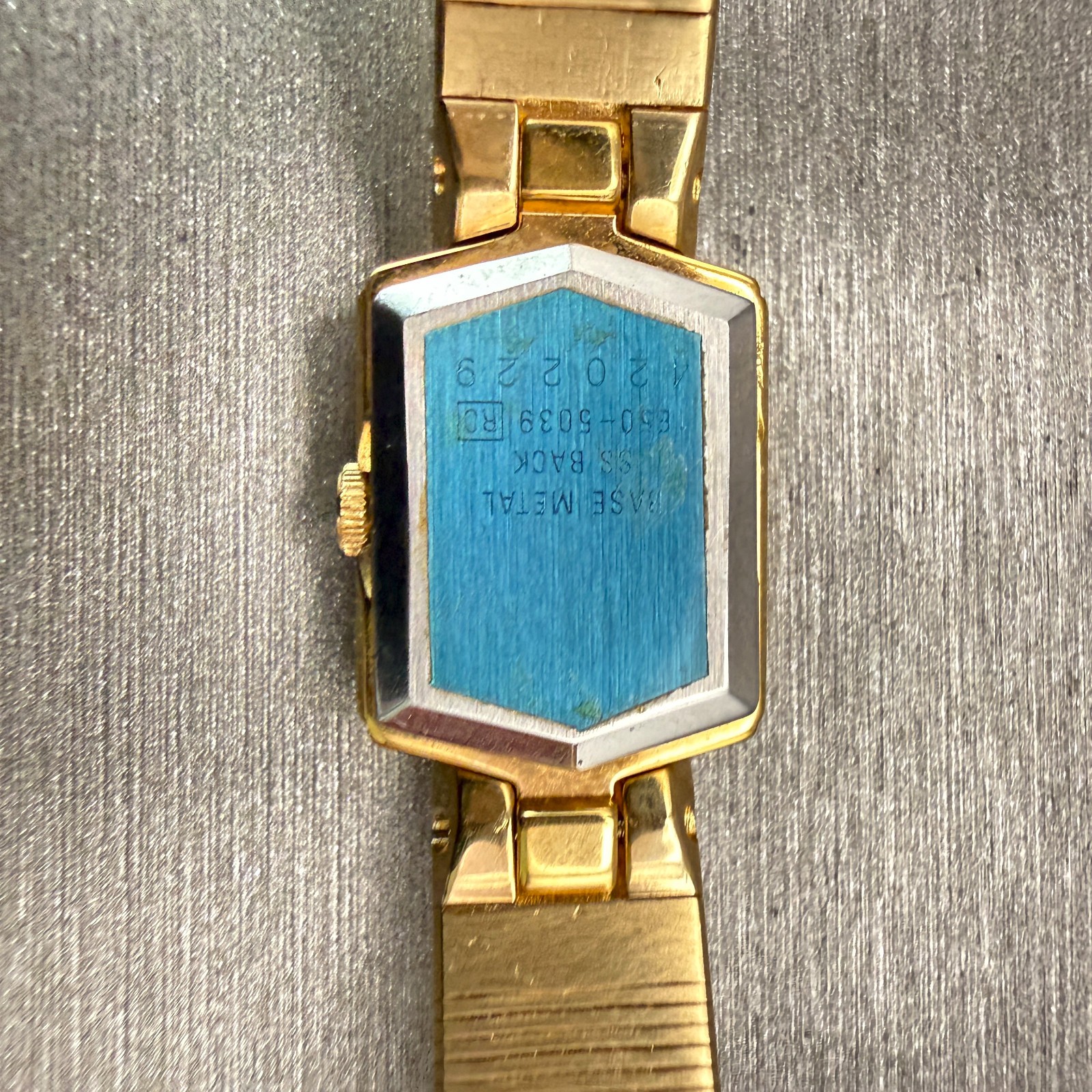 Seiko Watch Women 13mm Brown Dial Gold Tone Rectangle 1850-5039 New Battery VTG