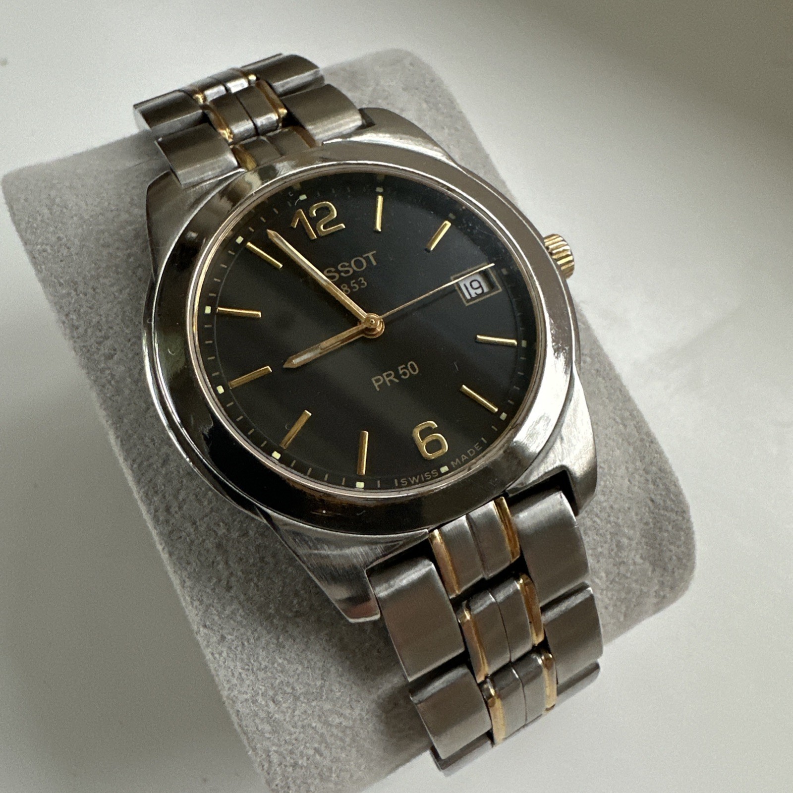 Tissot Swiss Watch 1853 PR50 Quartz Sapphire Crystal Vintage 2000s Wristwatch
