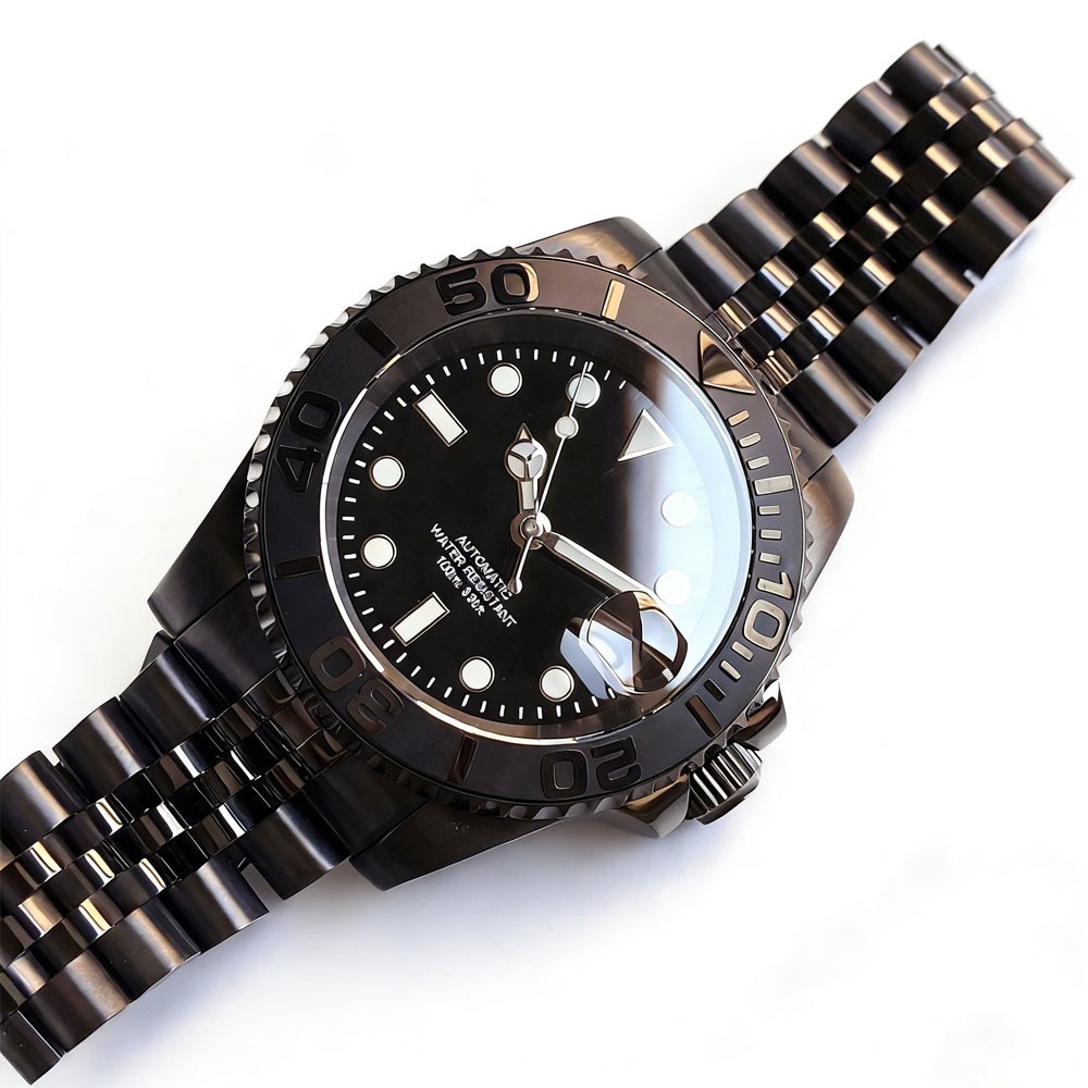 Vintage Black Business 40mm Sapphire Glass 10ATM NH35 PT5000 Men Automatic Watch