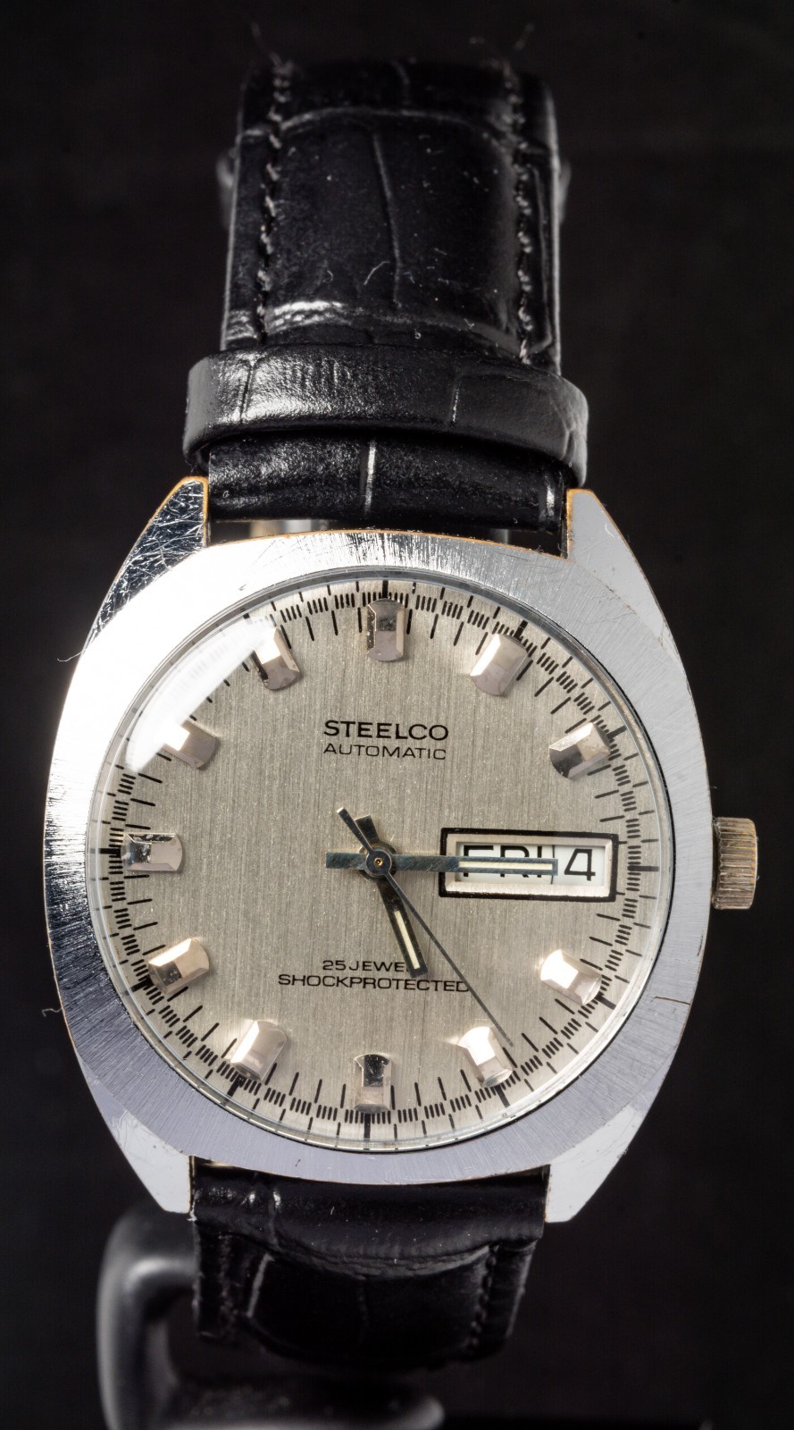 Steelco Silver Brushed Dial Men’s Automatic Vintage Watch — Working