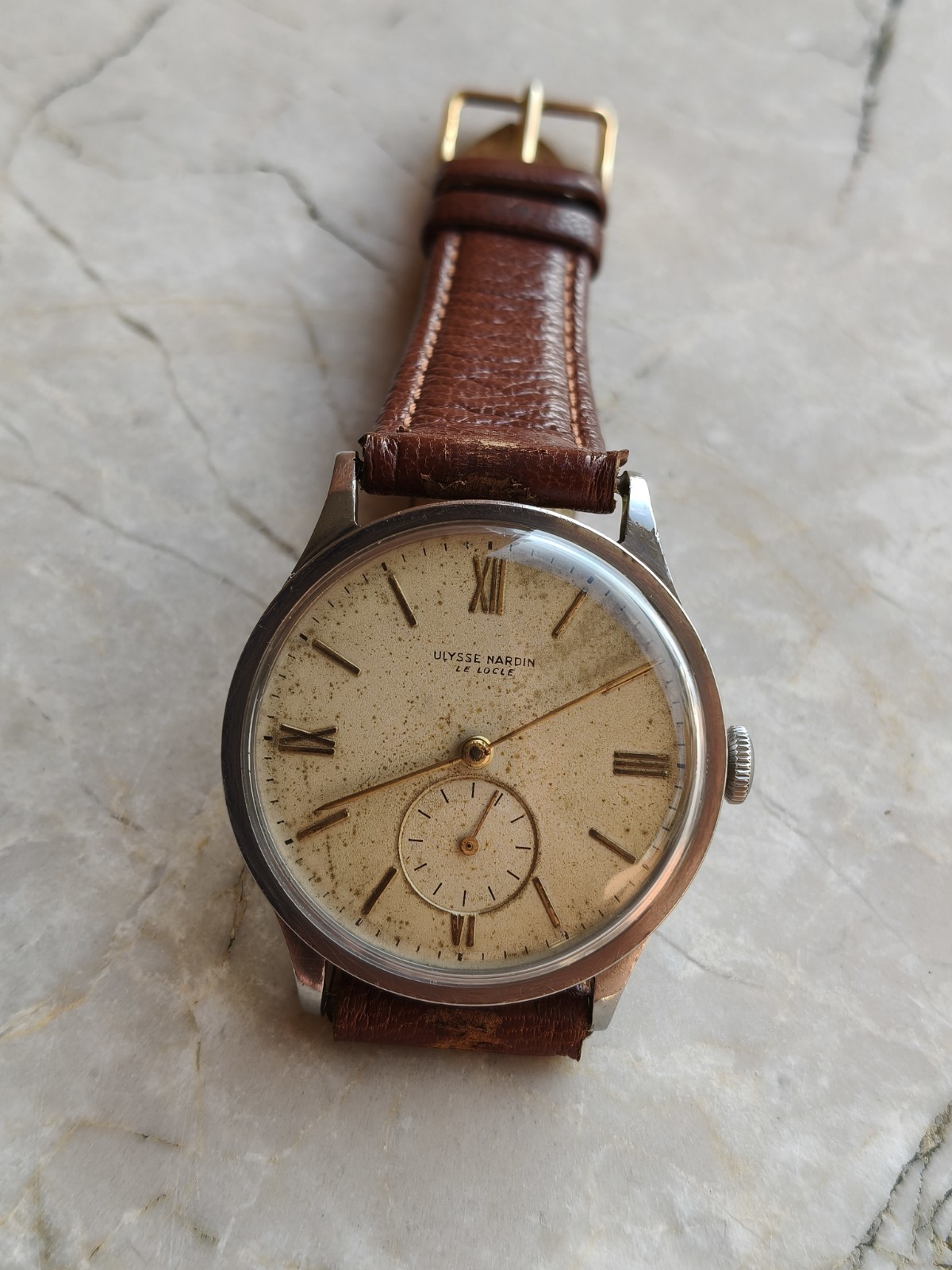 30s ULYSSE NARDIN CALATRAVA OVERSIZE STEEL CASE 37.5mm RARE VINTAGE WATCH WATCHES
