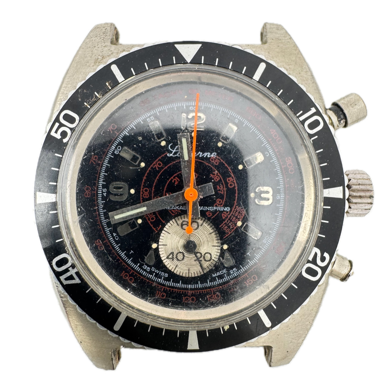 Vintage 38.5mm Lucerne Men’s Chronograph Wristwatch Swiss Steel & Chrome