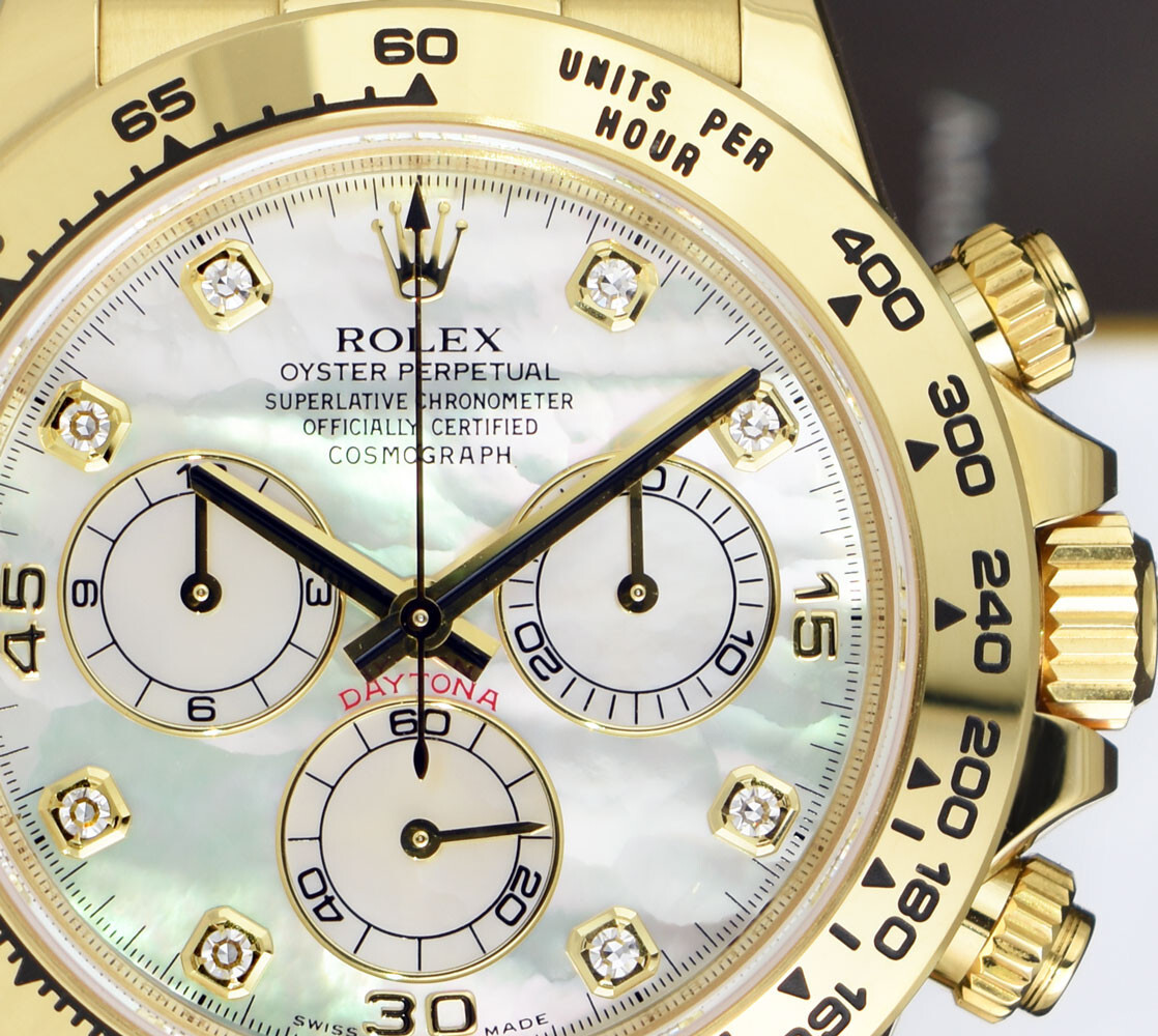 ROLEX – 40mm 18kt Gold DAYTONA MOP Diamond Dial 116508 – SANT BLANC