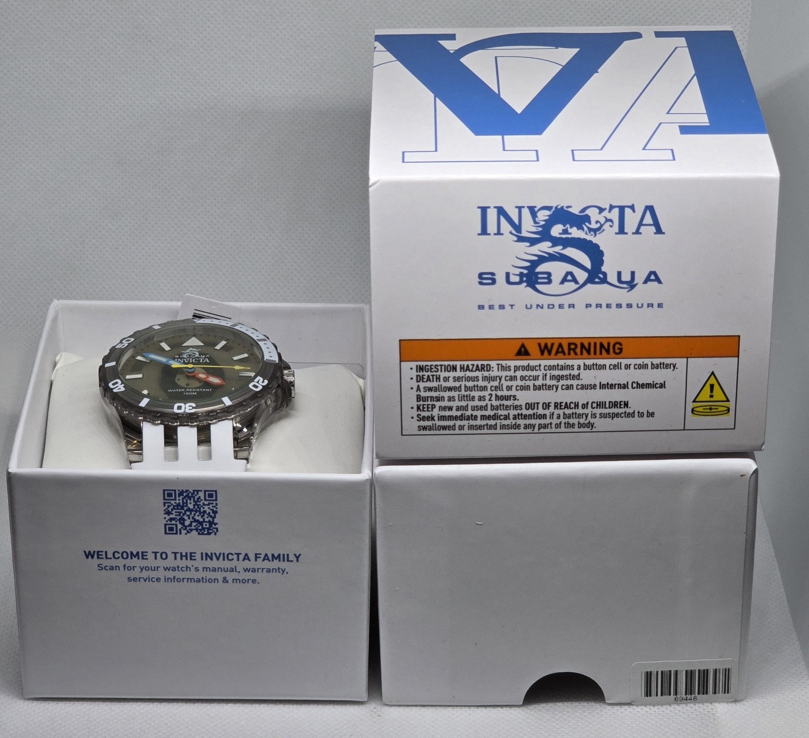 Invicta Subaqua Men’s Watch 44mm White Gray 69448 New In Box
