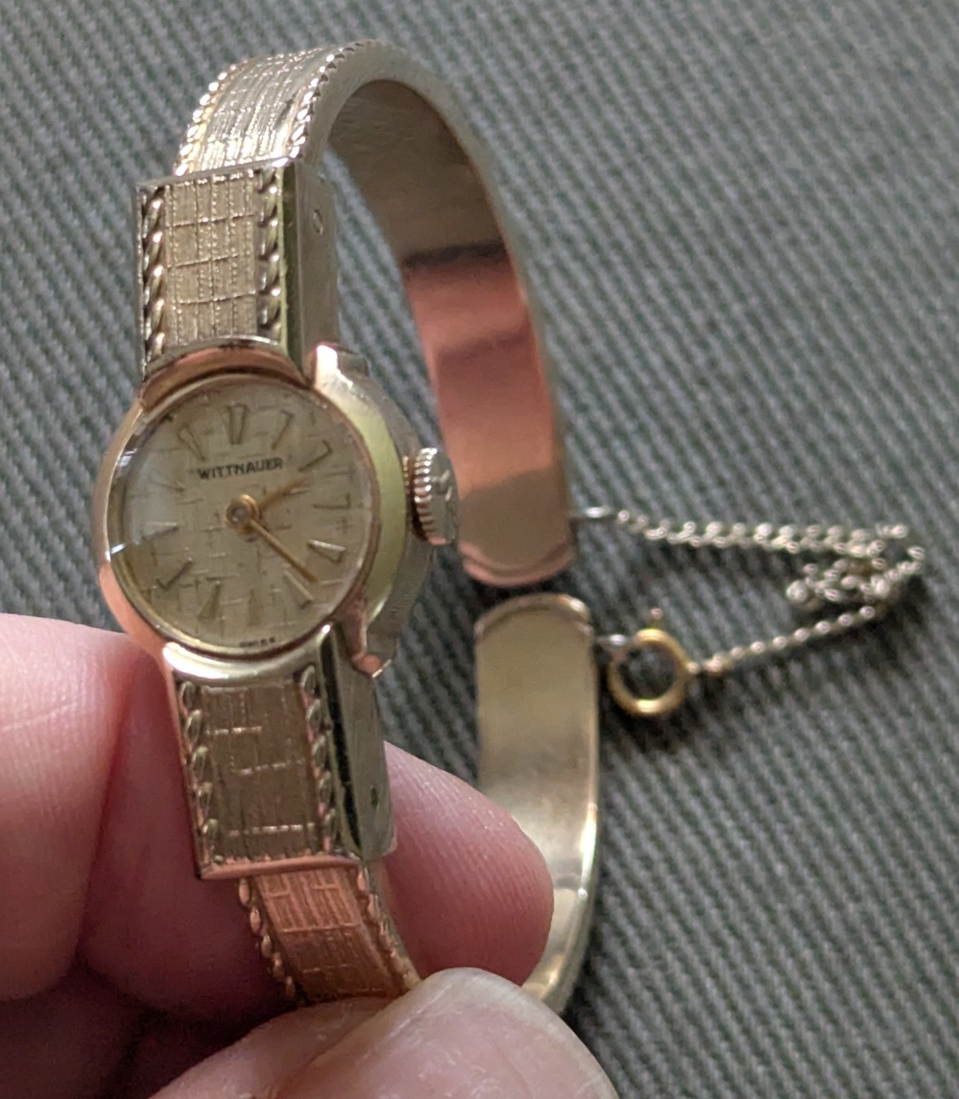 Vintage Wittnauer Womens Watch 13mm Cocktail 10K RGP Manual Wind bangle Band