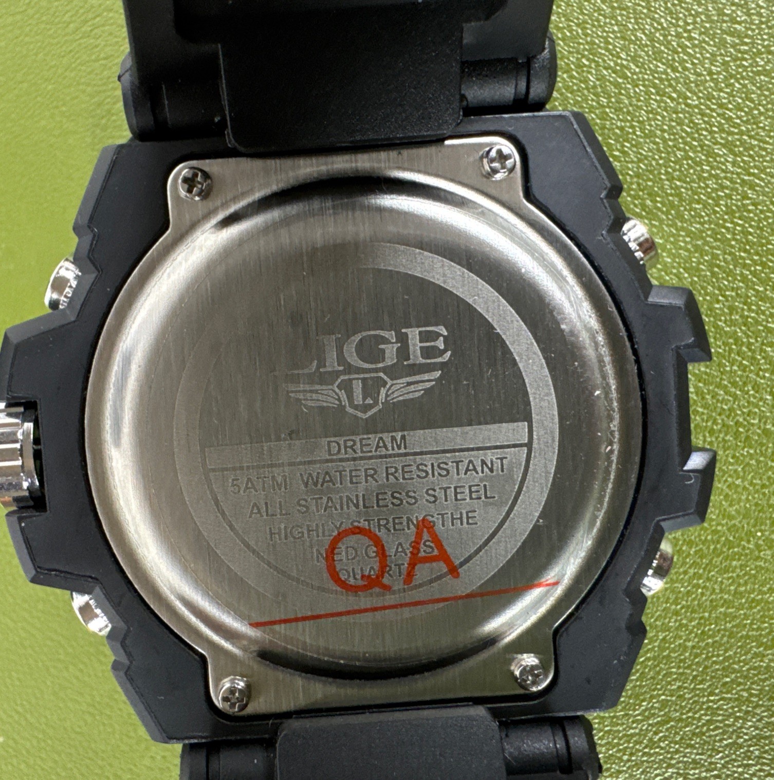 LIGE Dream, Digital – Analog Sport Watch! Black & Gold Chronograph – WR 50m