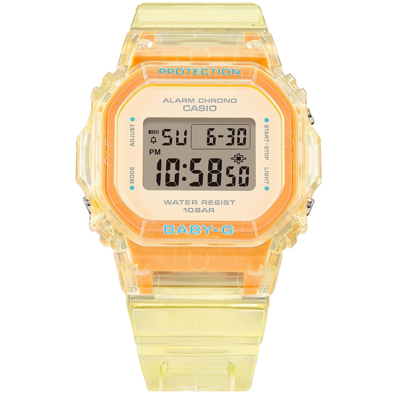 CASIO BABY-G BGD-565SJ-9JF See-Through Design Digital Watch Clear Yellow 37.9mm