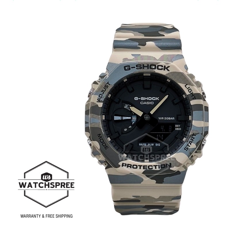 Casio G-Shock Bio-Based Camouflage Beige Resin Band Watch GA-2100CM-5A
