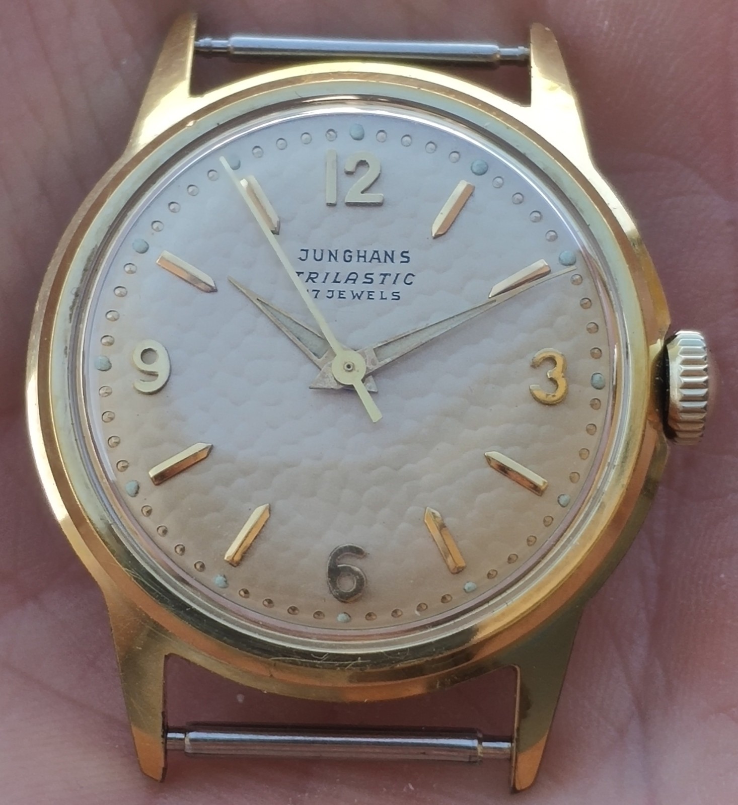 Vintage men’s german Junghans Trilastic golf ball dial hand-windng watch 93/1
