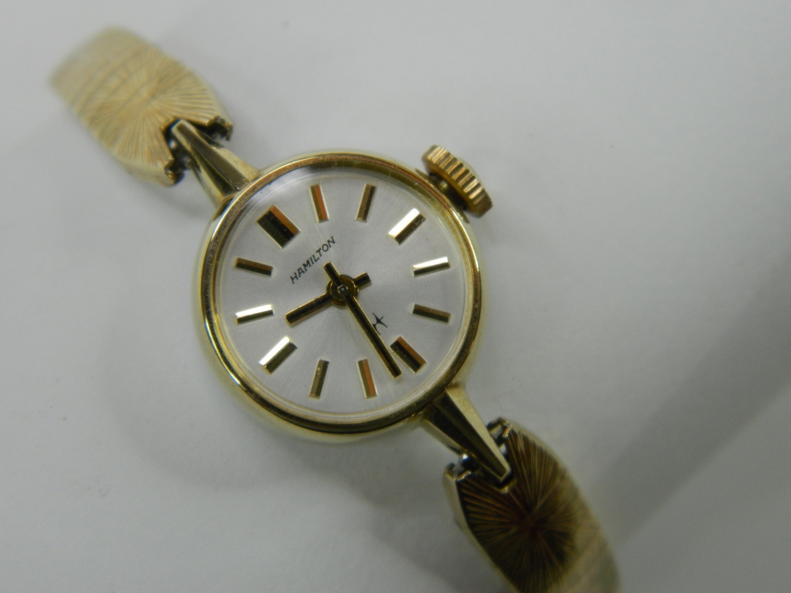 EXC. FINE VINTAGE HAMILTON 10k ROLLED GOLD PLATE LADIES WATCH – RUNS GREAT TIMER