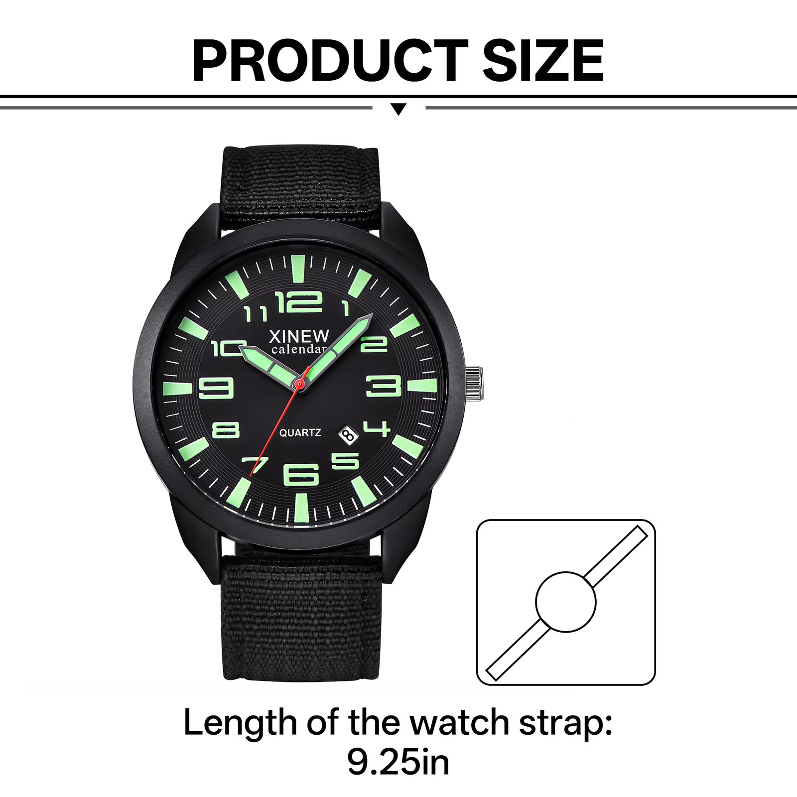 Men’s Quartz Analog Watch with Nylon Strap – Casual Military Style Watch
