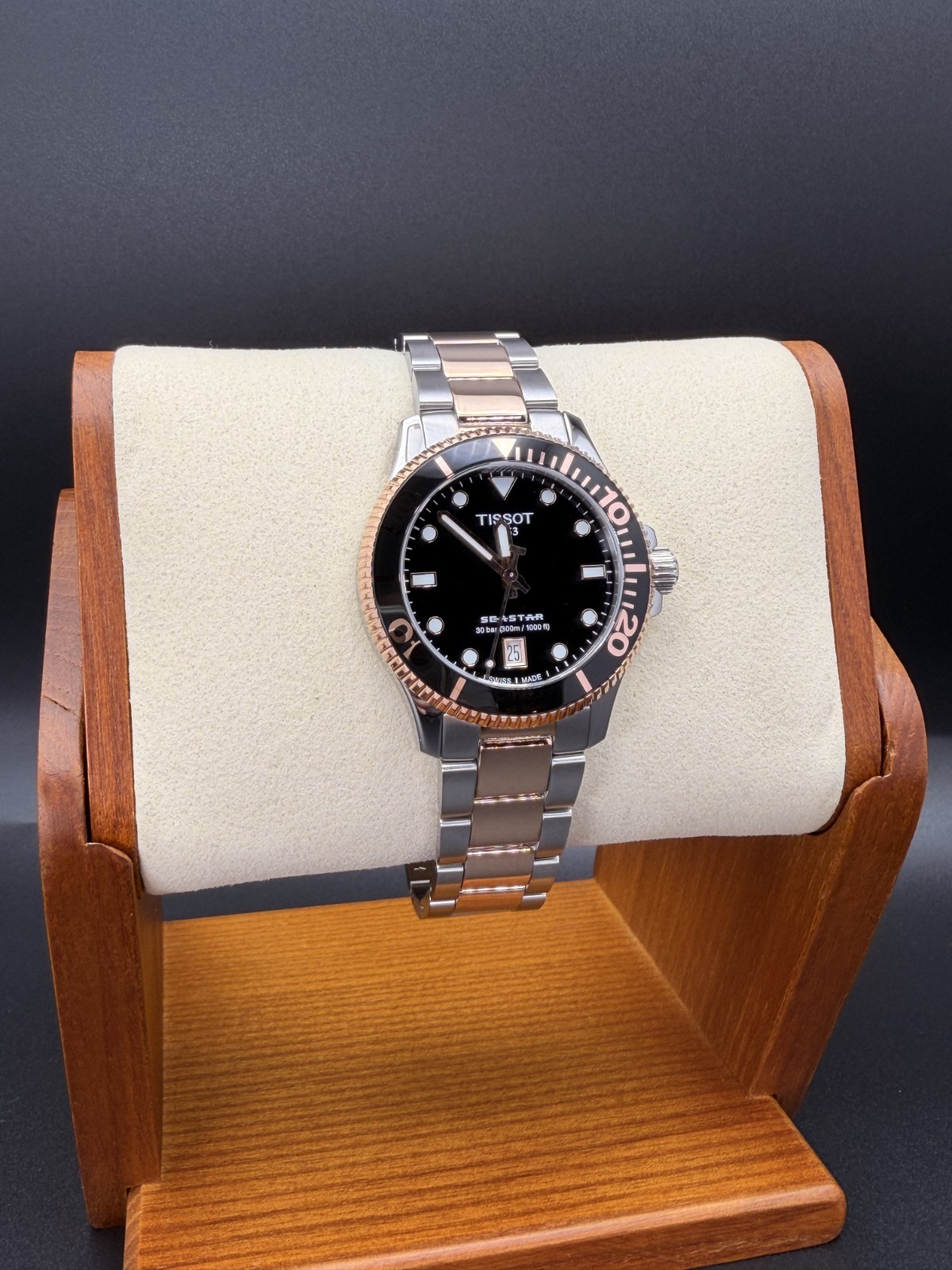 TISSOT SEASTAR 1000 QUARTZ BLACK DIAL UNISEX WATCH 36MM T120.210.22.051.01